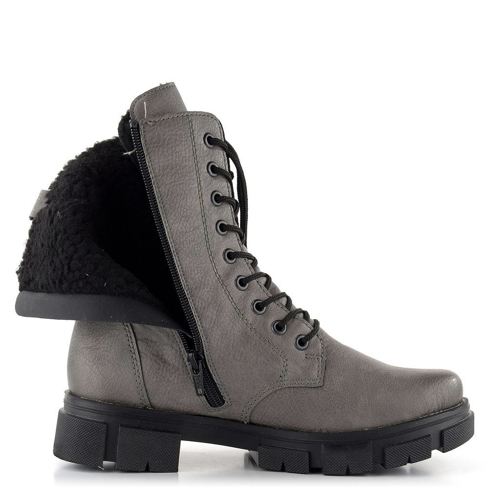 Rieker vyššia šnurovacia členková obuv šedá Y7117-40
