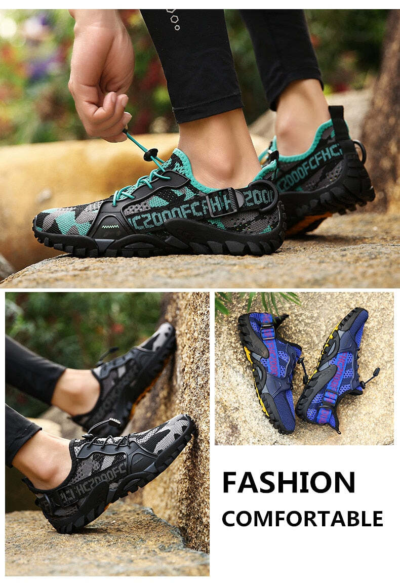 MIXI FASHION Trekové tenisky pánské turistické boty letní s nápisy