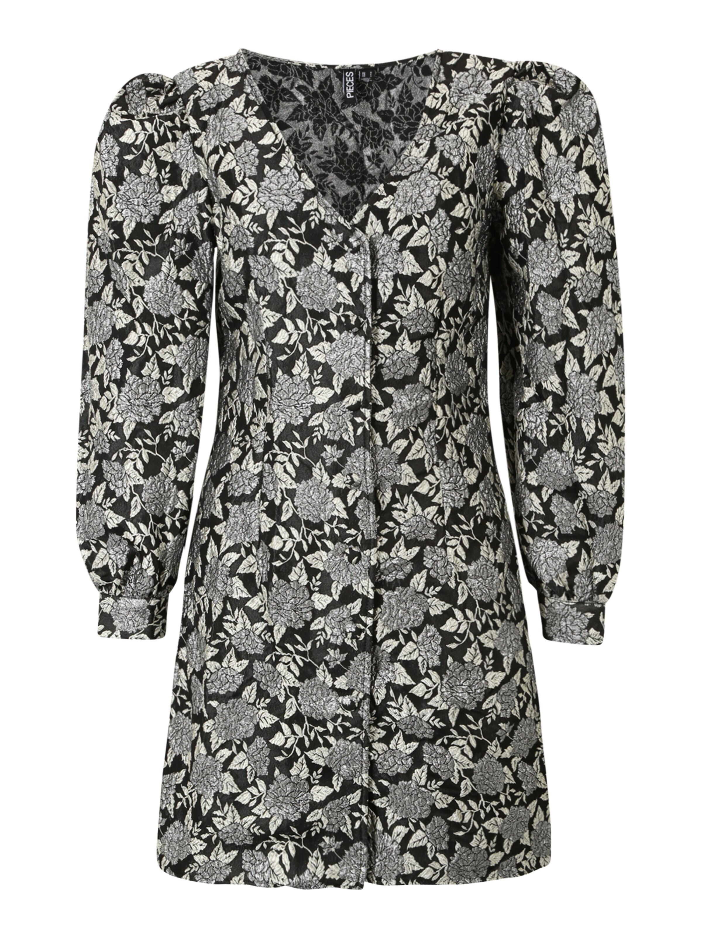 Pieces Petite Košeľové šaty 'MERCY' sivá / čierna