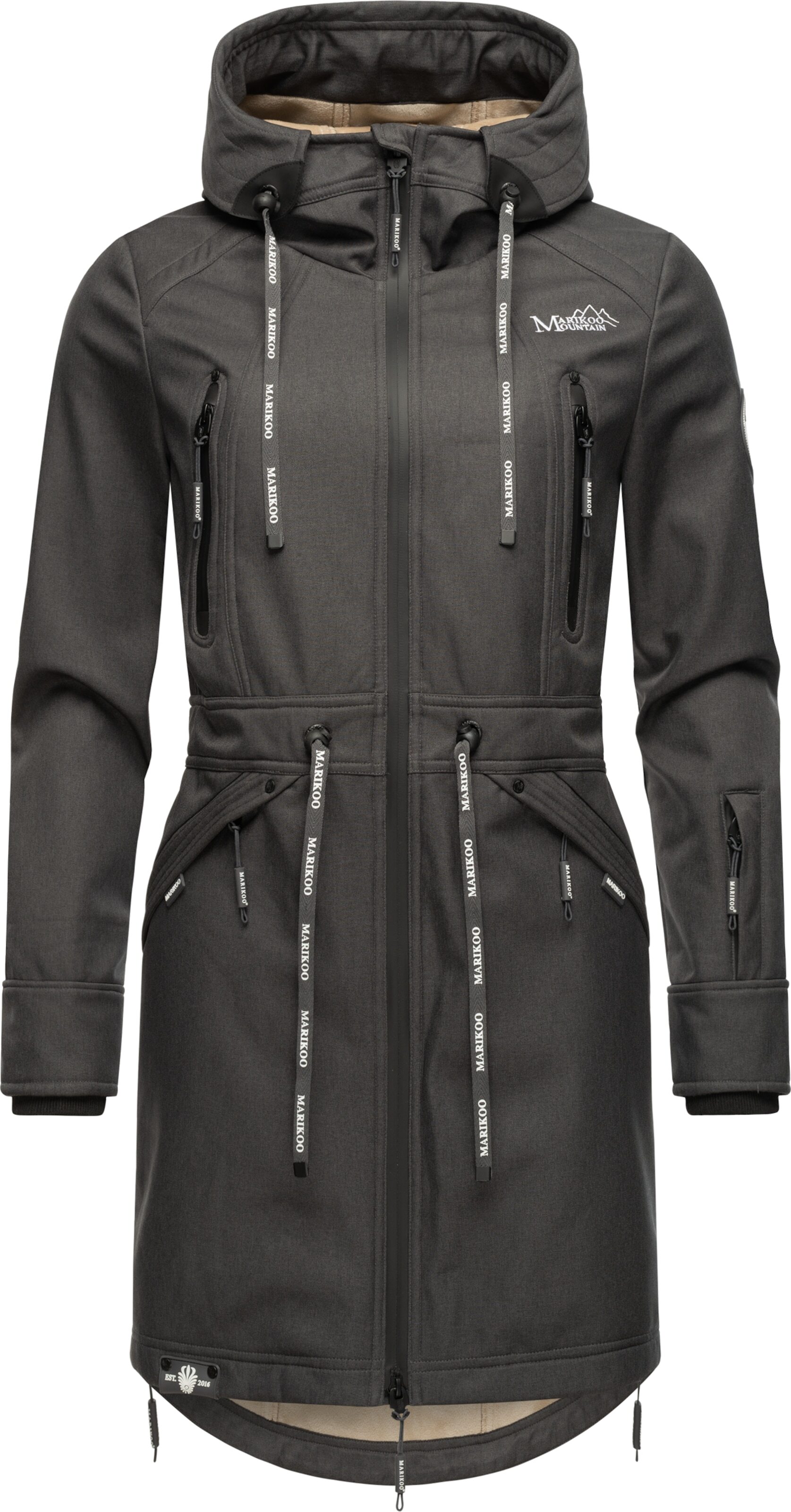 MARIKOO Prechodná parka farby bahna