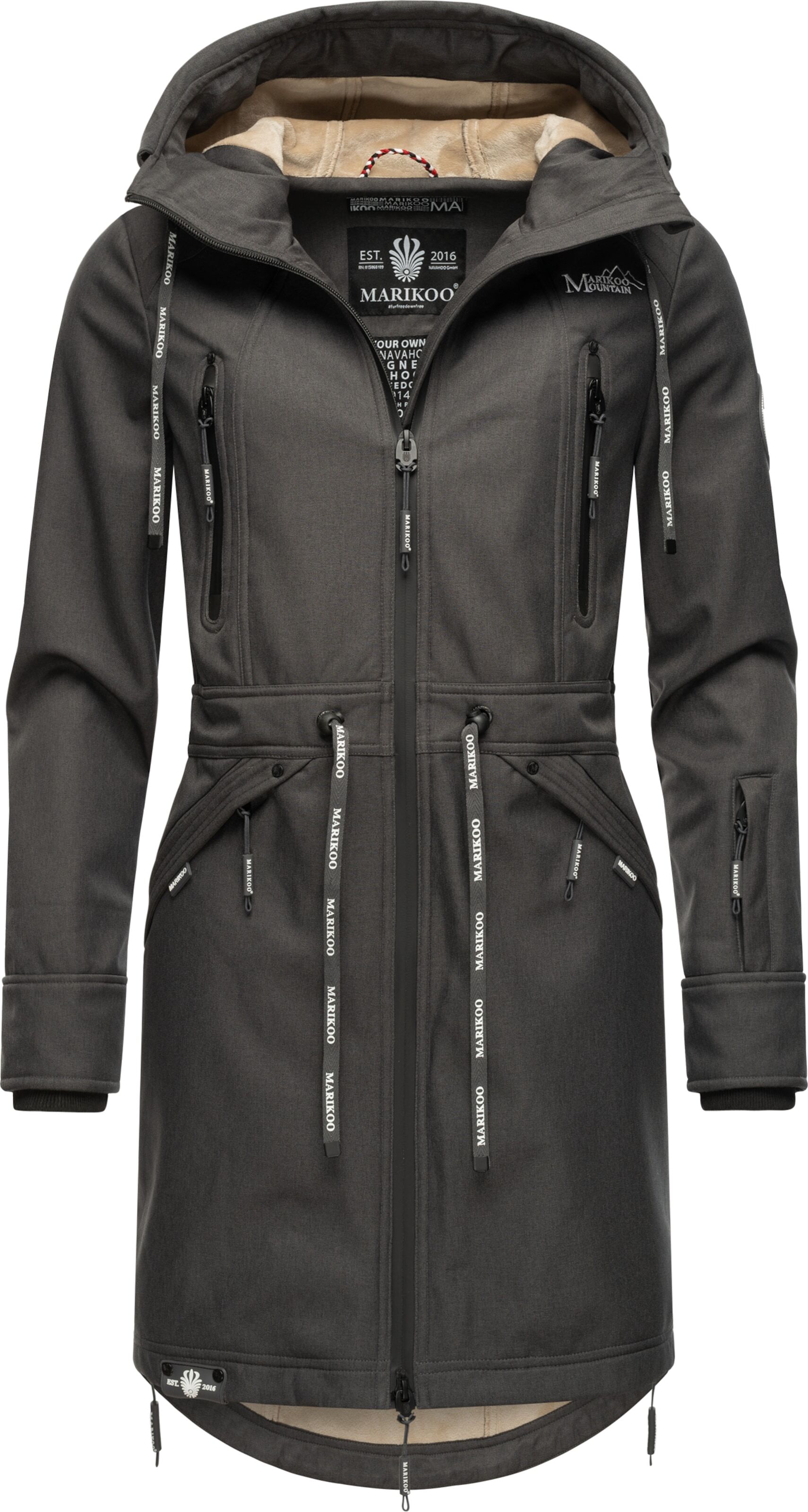 MARIKOO Prechodná parka farby bahna