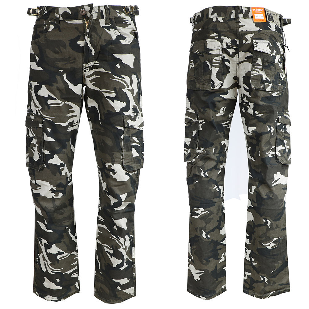 ST. LEONF nohavice pánske DS20 kapsáče nadmerná veľkosť maskáče