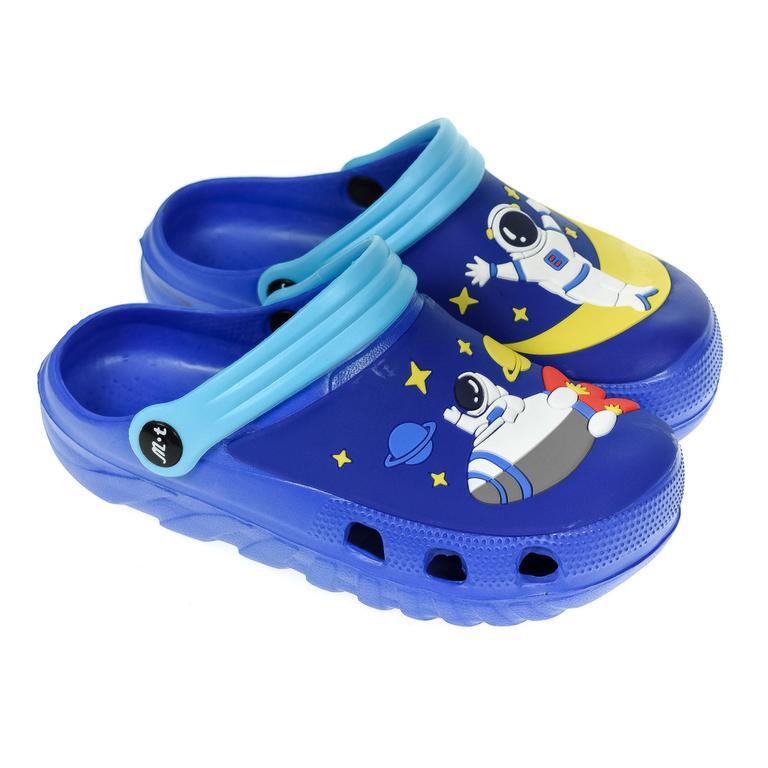 JOHN-C Detské modré gumené šľapky ASTRONAUTS