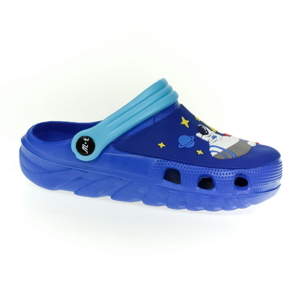 JOHN-C Detské modré gumené šľapky ASTRONAUTS