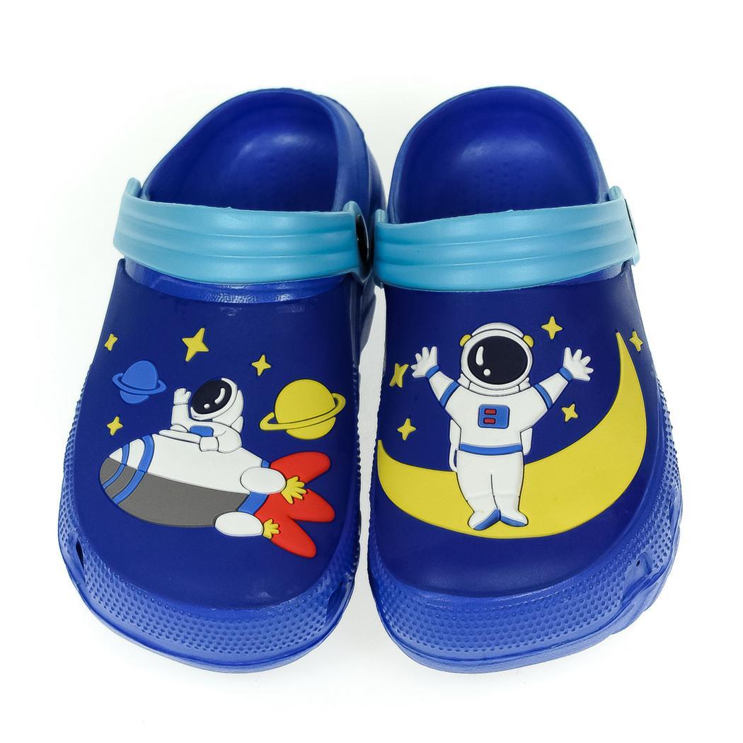 JOHN-C Detské modré gumené šľapky ASTRONAUTS