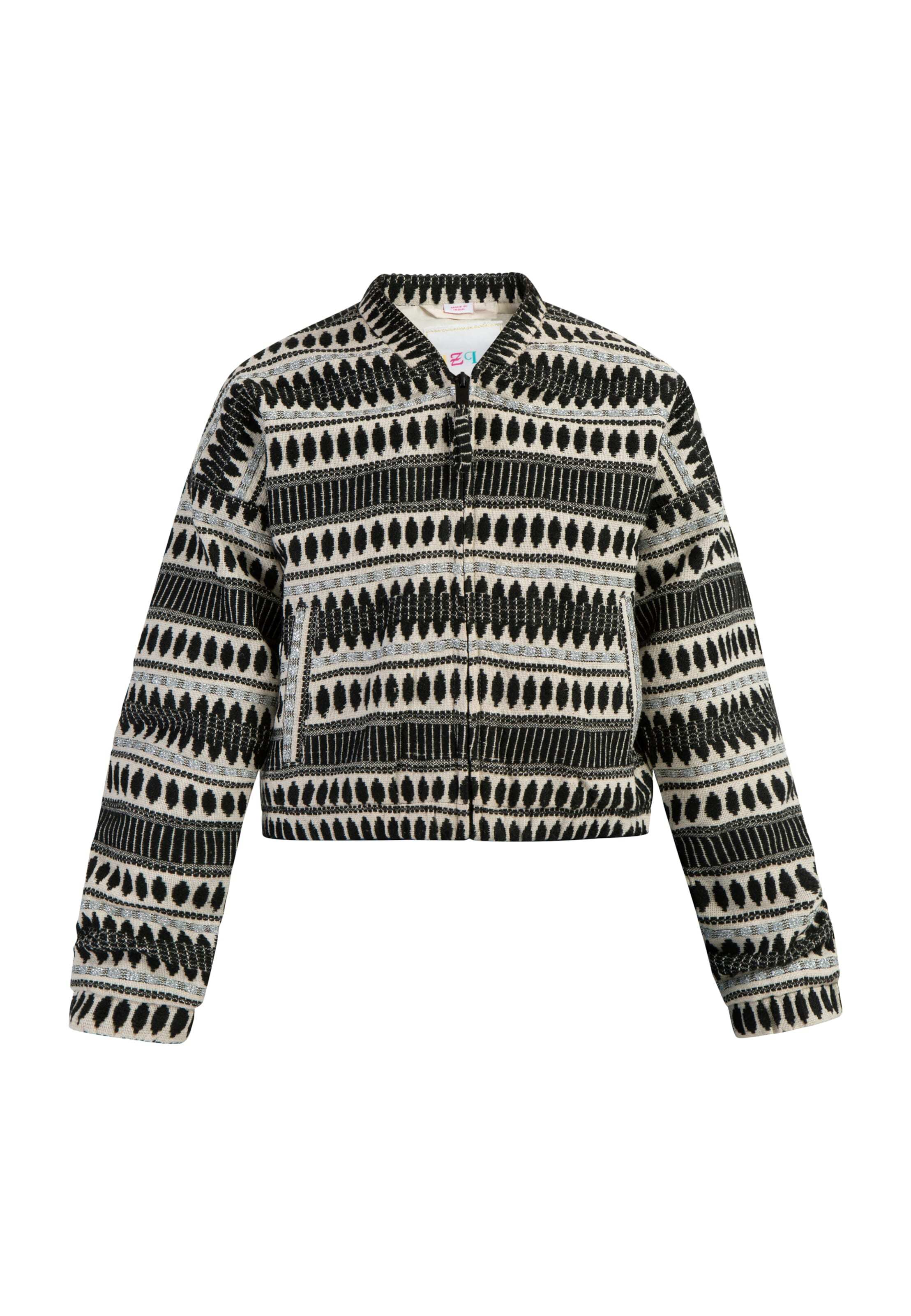 IZIA Prechodná bunda tmelová / čierna / strieborná