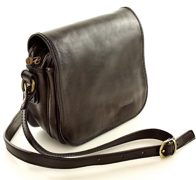 Vera pelle Marco Mazzini Dámska crossbody kabelka Alabama Classico | čierna L87c