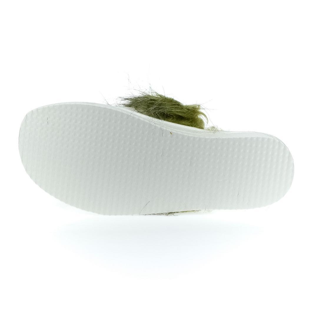 JOHN-C Dámske kožené zateplené biele papuče ŽABIČKA