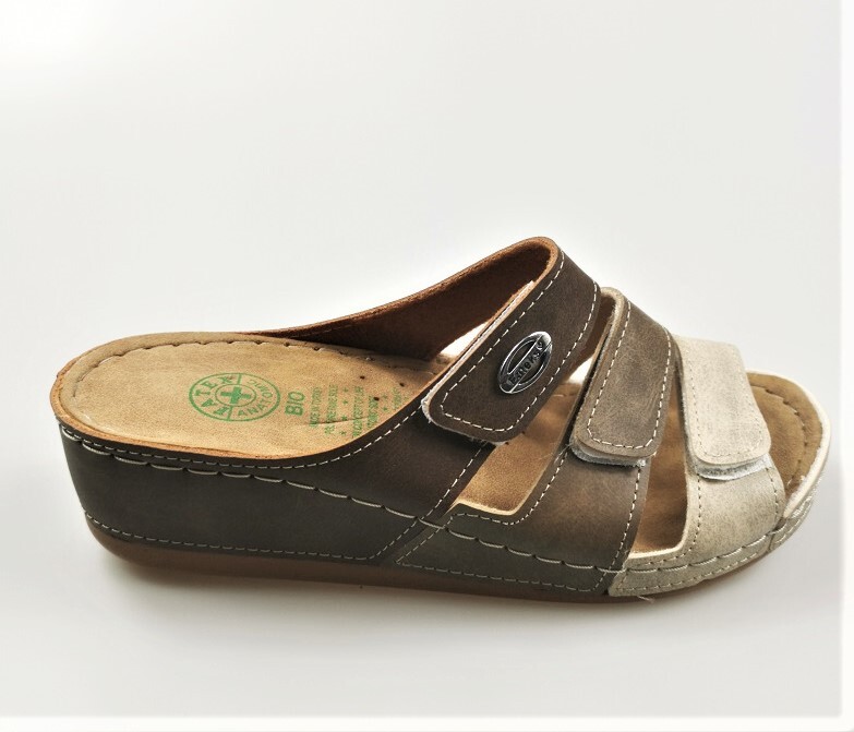 Dámske šľapky Fatex-béžovo-hnedá