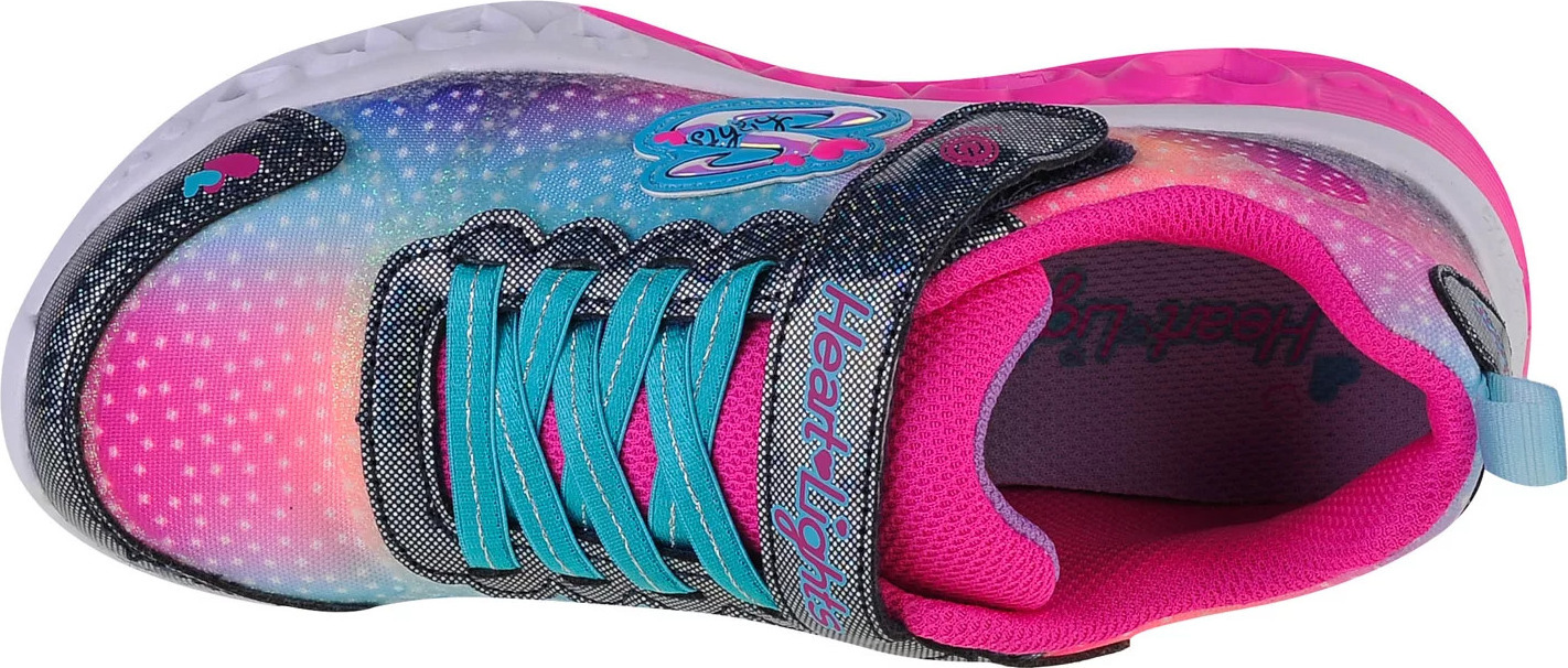 Farebné dievčenské svietiace tenisky Skechers Flutter Heart Lights 302315L-NVMT