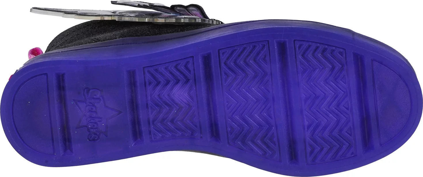Čierno-fialové trblietavé svietiace tenisky Skechers Twi-Lites 2.0-Twinkle Wishes 314350L-BKMT