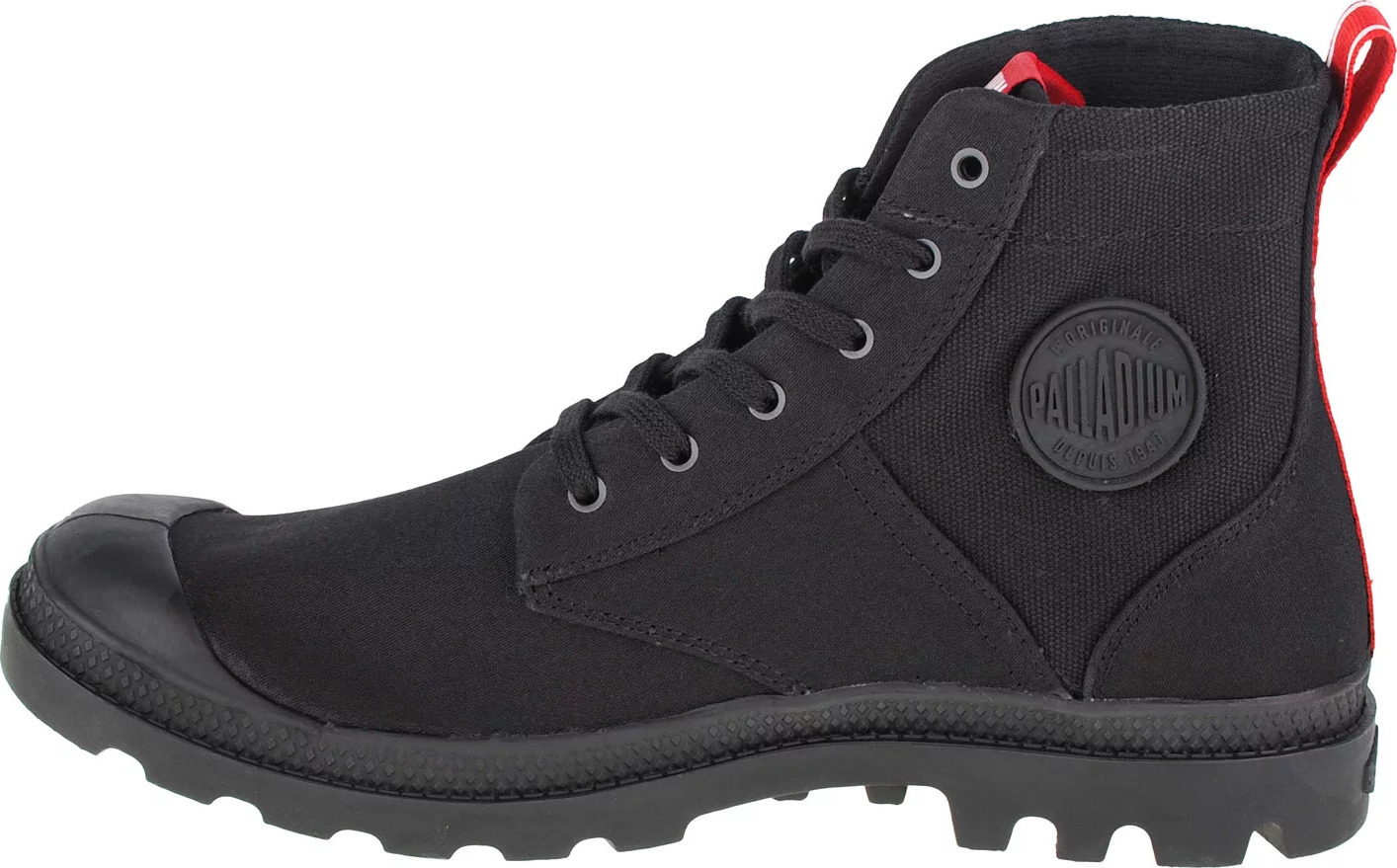 Čierne dámske členkové topánky Palladium Pampa Hi Army 78583-008-M