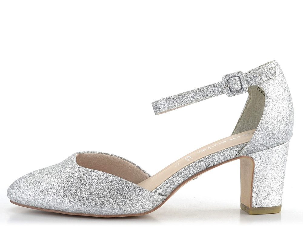 Tamaris lodičky s členkovým pásikom Silver Glam 1-24432-41