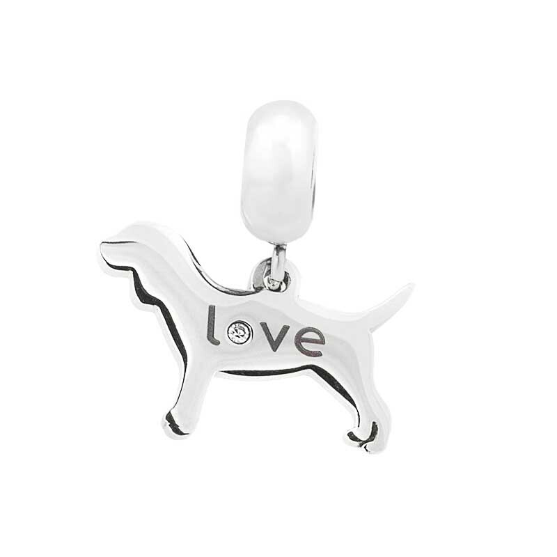 Linda's Jewelry Prívesok na náramok Psík chirurgická oceľ IP077