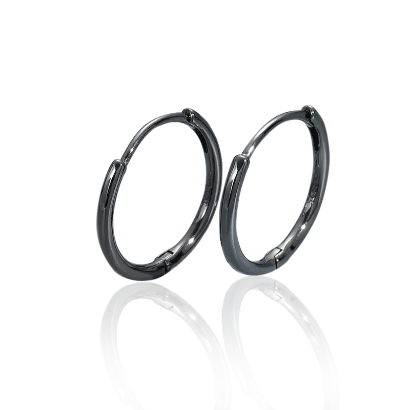MAJYA Strieborné náušnice KARIN 18 mm black 10444
