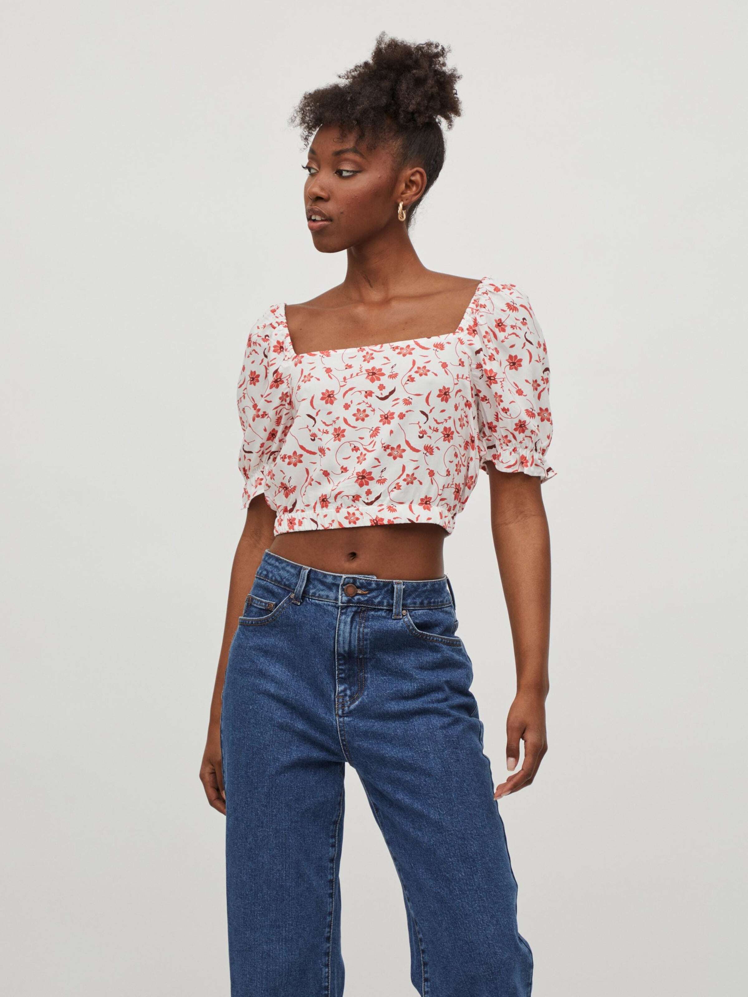 Vila Petite Tričko 'Aya' homárová / ružová / jasne červená / biela