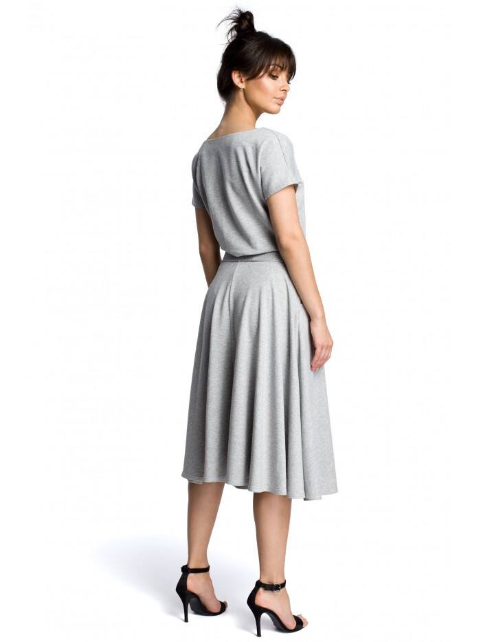 BeWear B067 Predĺžené šaty - sivé