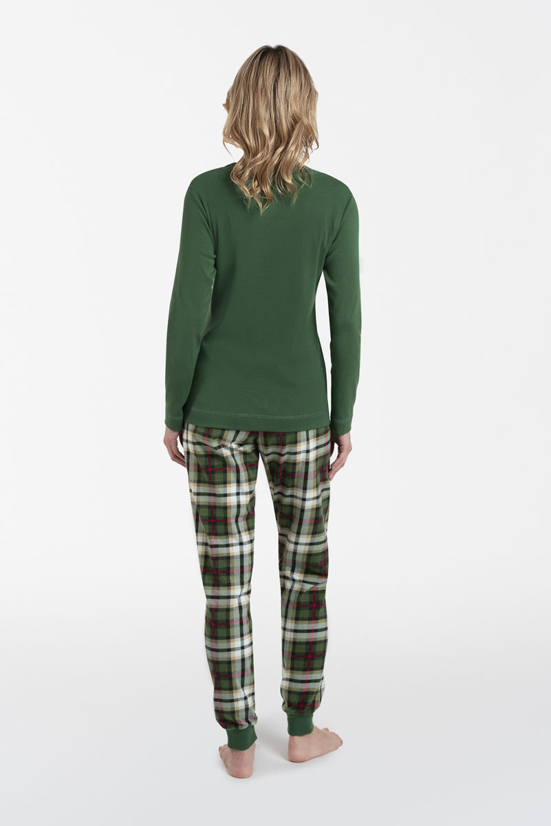 Italian Fashion Vianočné dámske pyžamo Zonda mega soft zelené, Farba zelená