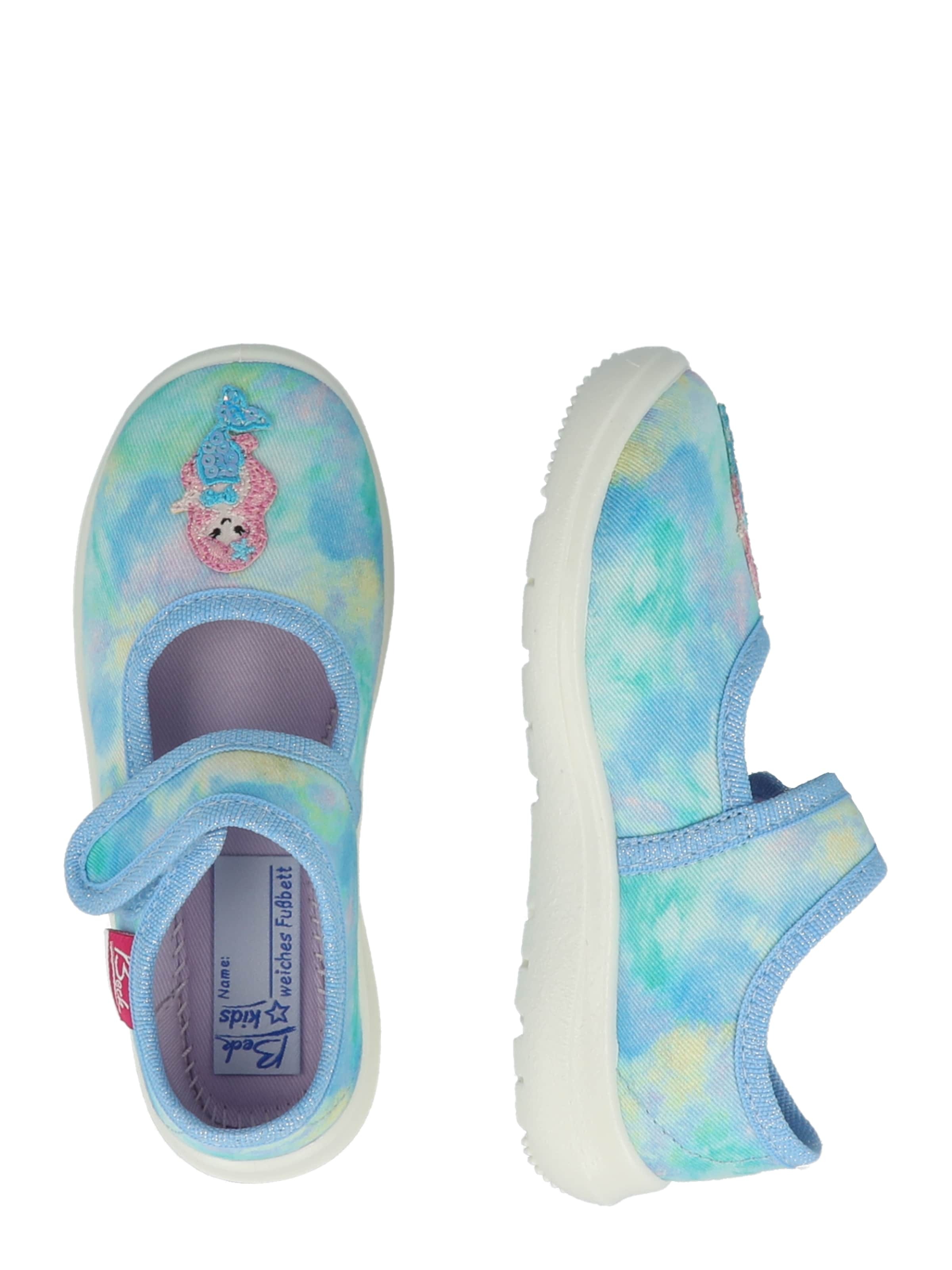 BECK Papuče 'Nixe' telová / tyrkysová / svetlomodrá / svetloružová