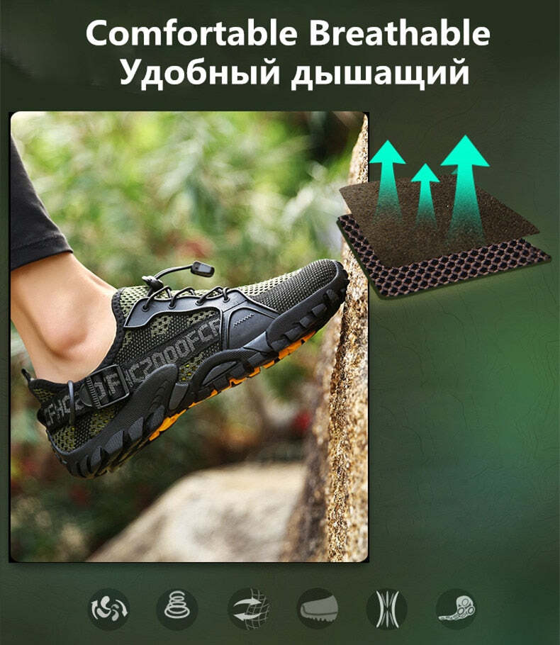 MIXI FASHION Trekové tenisky pánské turistické boty letní s nápisy