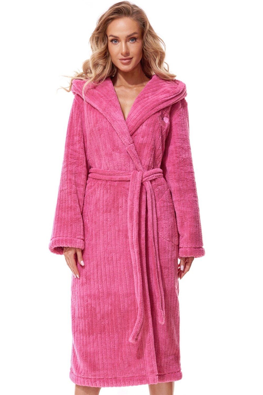 L&L Dámsky župan L and L Mag Long s kapucňou 2313 višňový