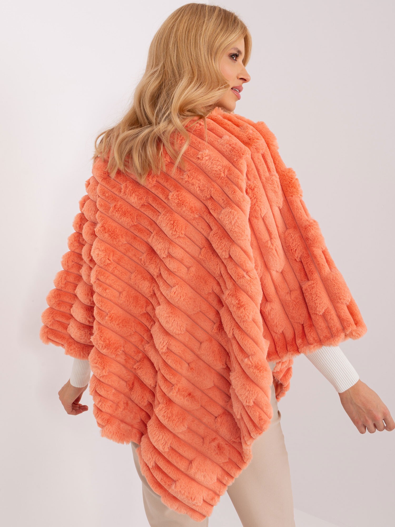 Wool Fashion Italia Poncho-AT-PN-2347.16-orange