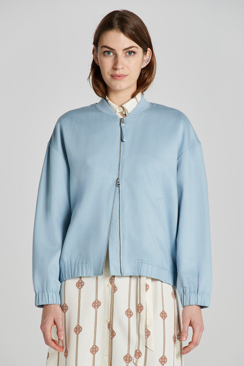 BUNDA GANT LINEN BLEND BOMBER JACKET DOVE BLUE