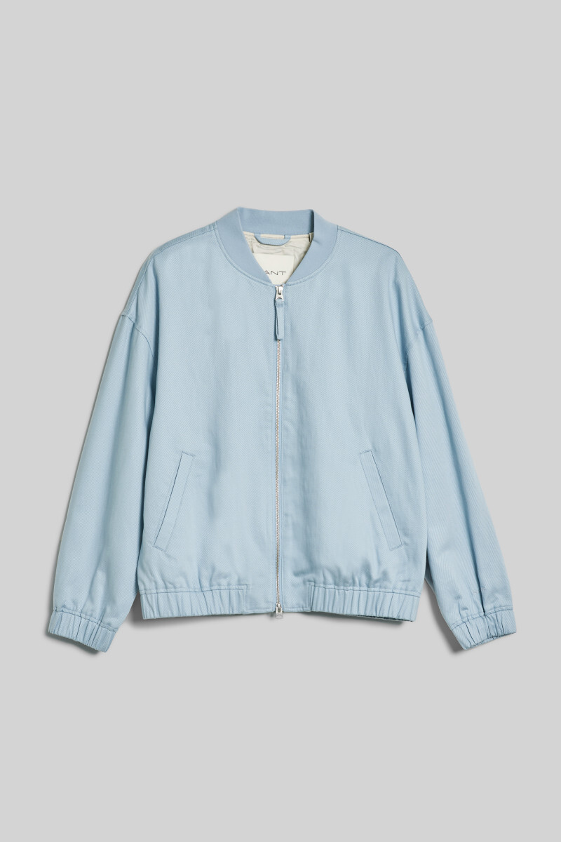 BUNDA GANT LINEN BLEND BOMBER JACKET DOVE BLUE