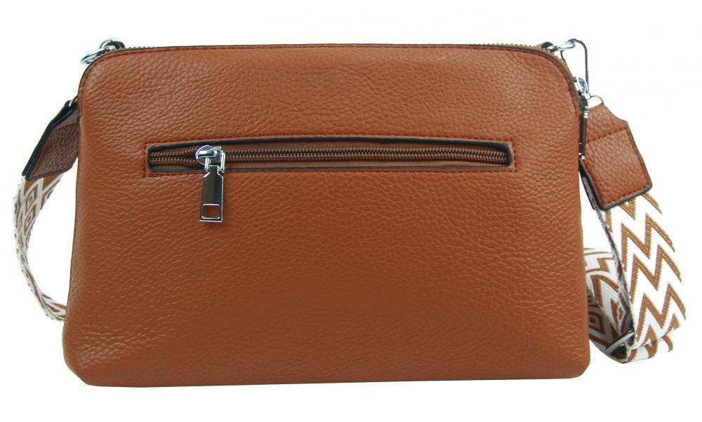 Jessica Bags Ružová crossbody dámska kabelka s tromi sekciami Jessica