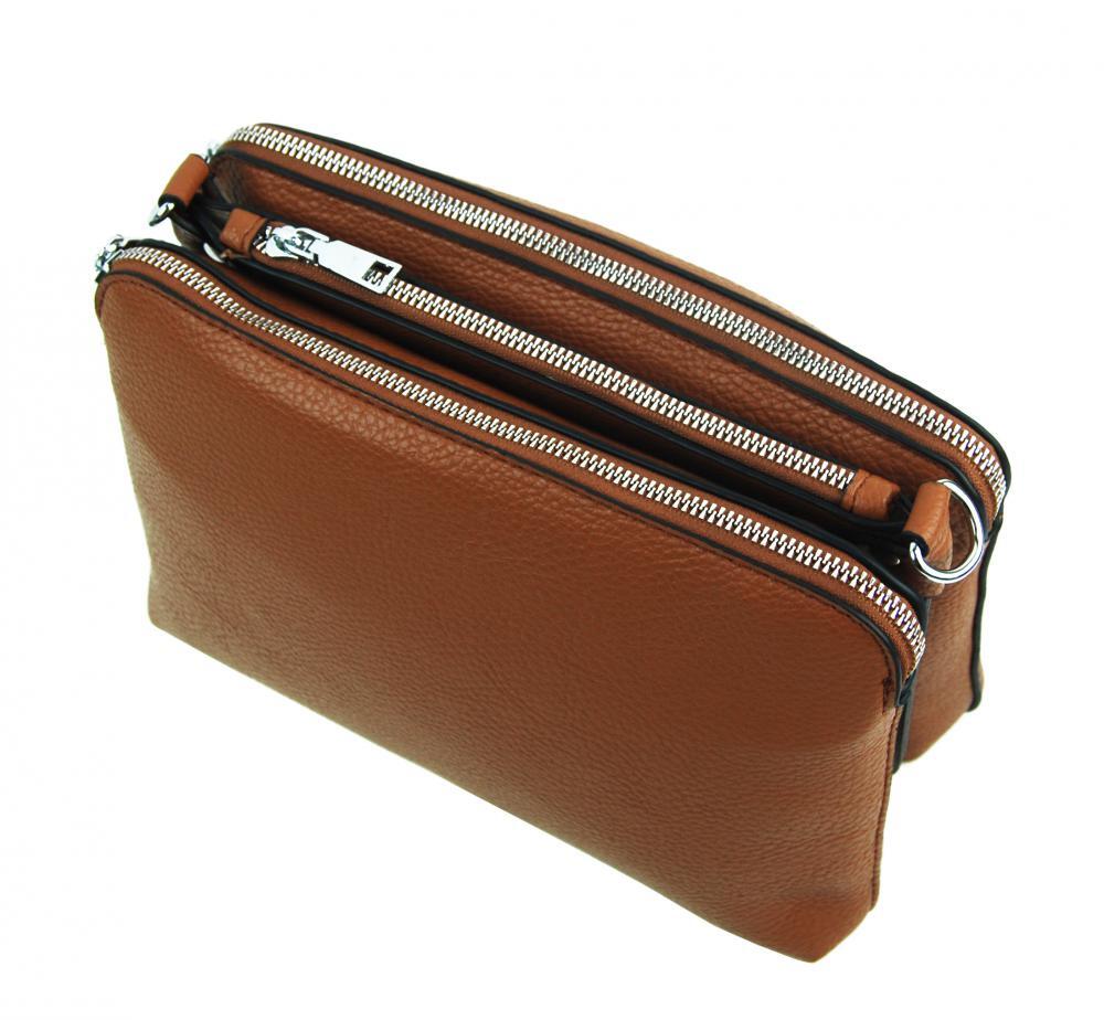 Jessica Bags Ružová crossbody dámska kabelka s tromi sekciami Jessica