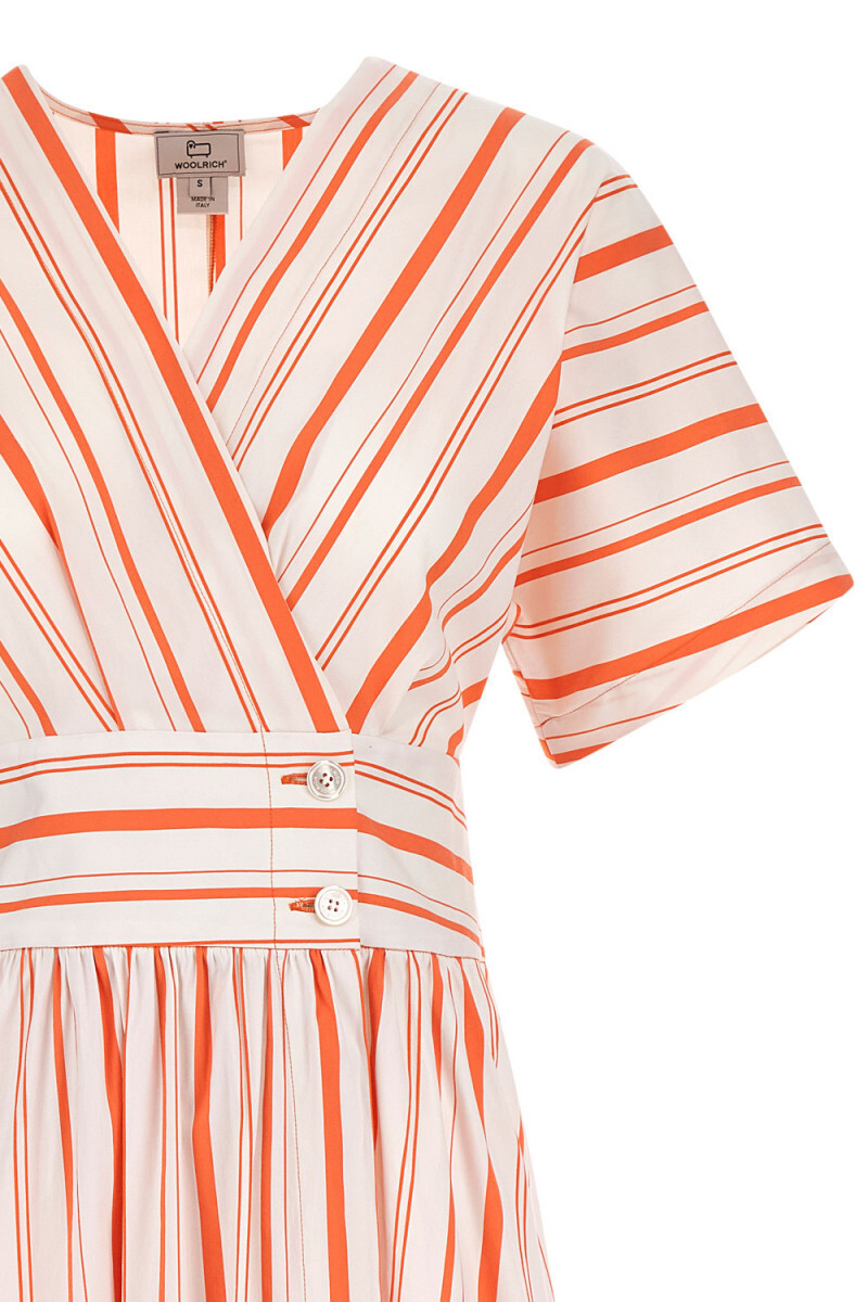 ŠATY WOOLRICH STRIPED POPLIN LONG DRESS