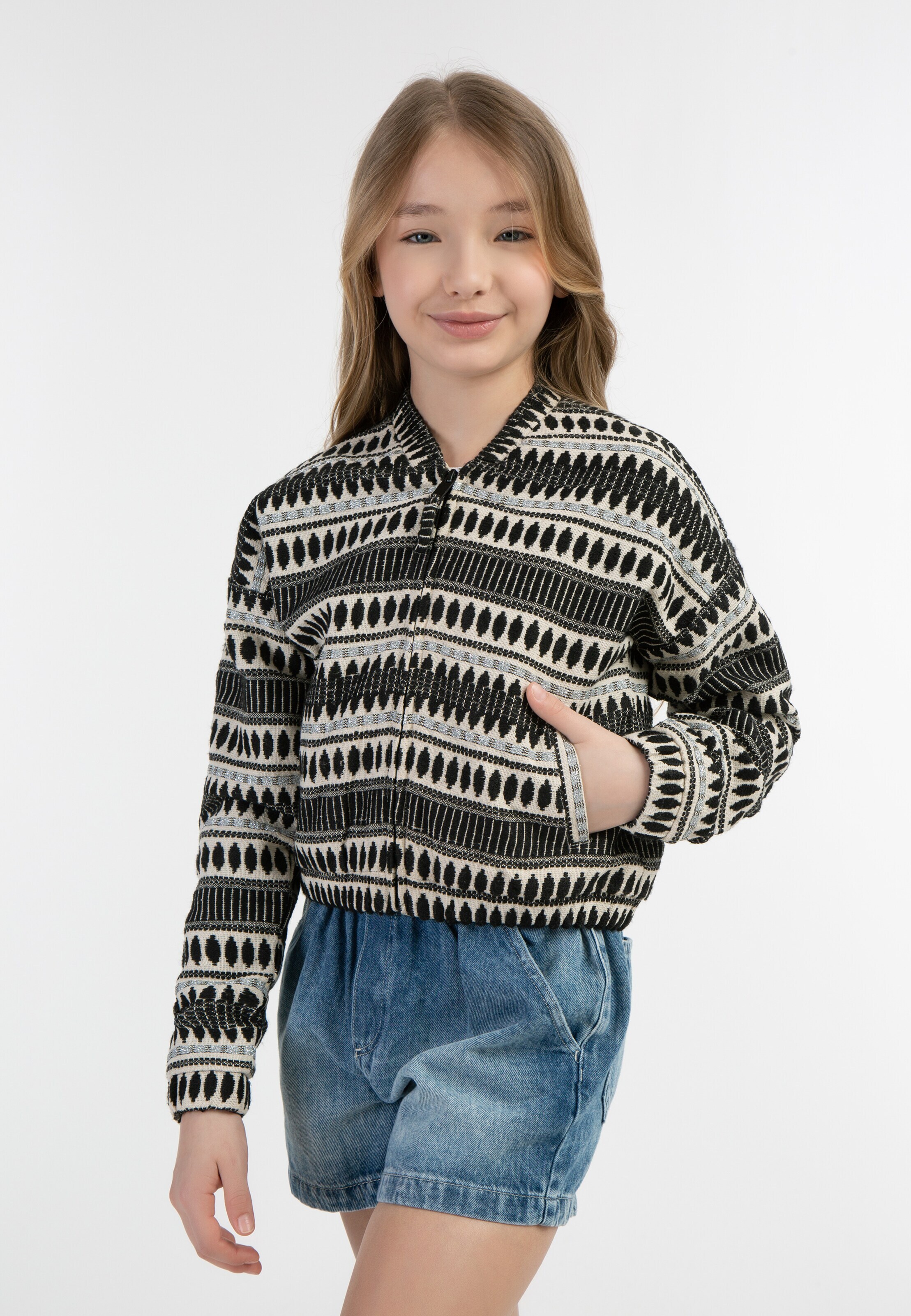 IZIA Prechodná bunda tmelová / čierna / strieborná