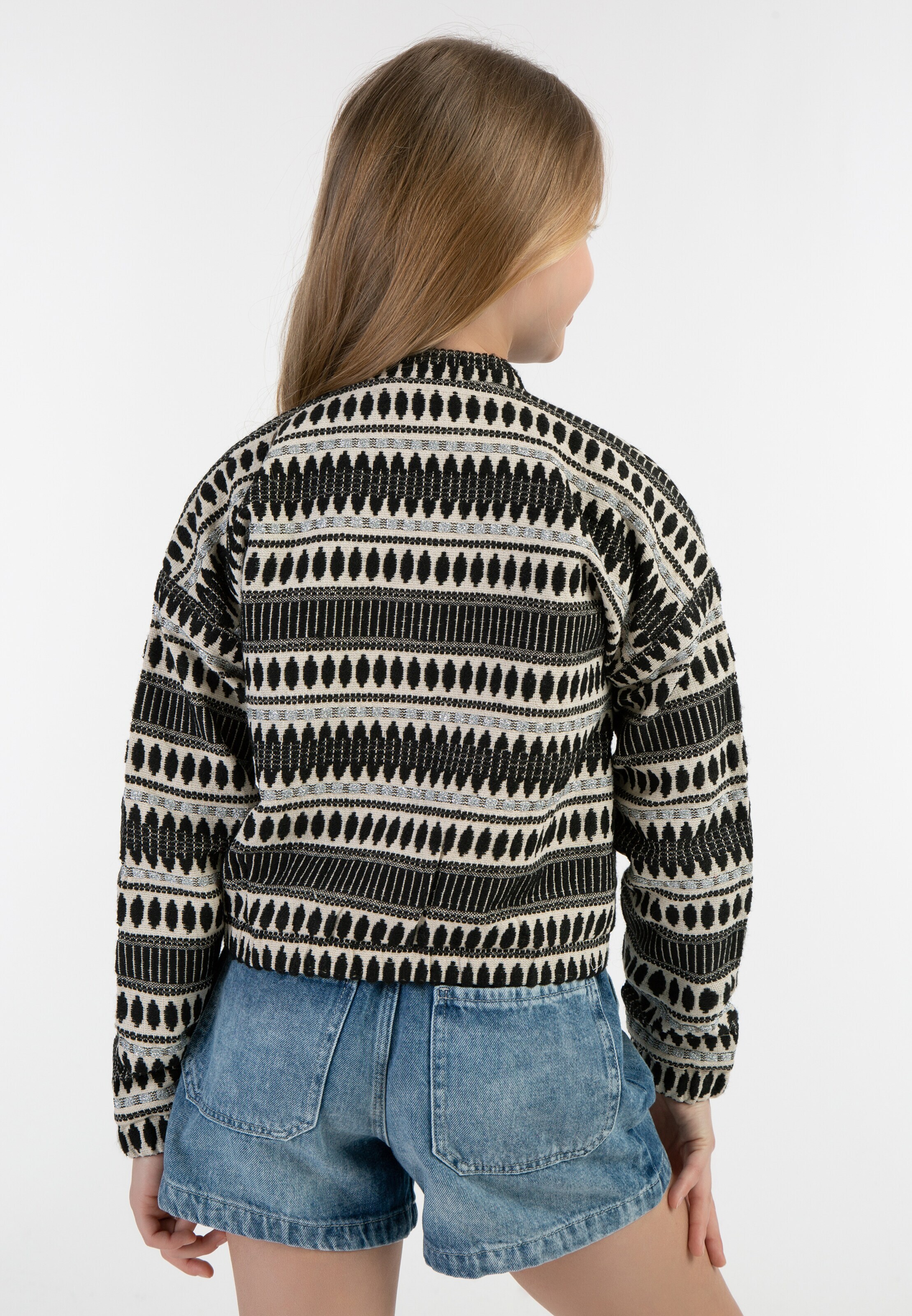 IZIA Prechodná bunda tmelová / čierna / strieborná