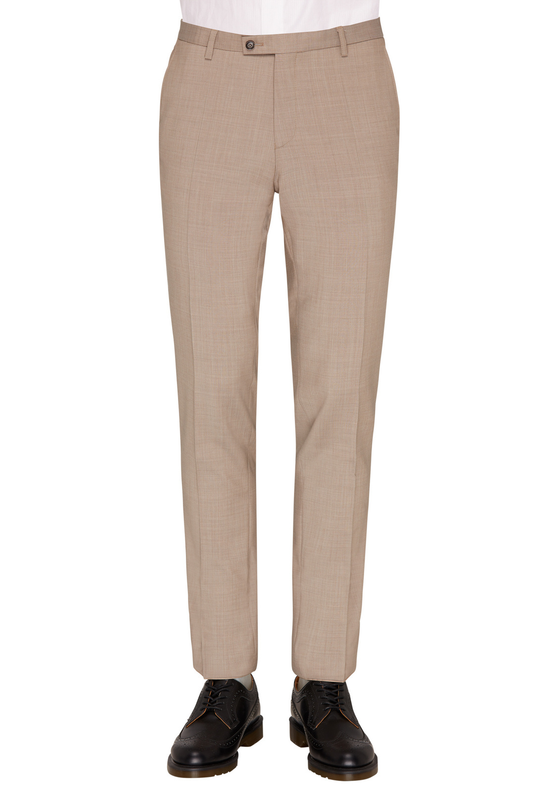 Pánske béžové vlnené oblekové nohavice CLUB OF GENTS slim fit