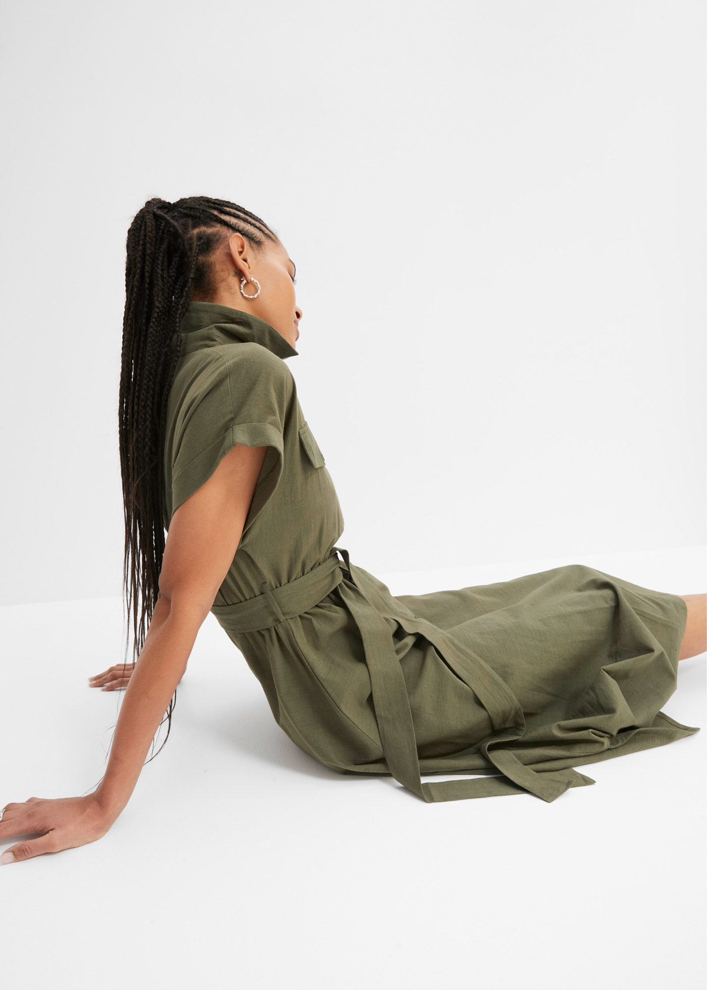 bonprix Cargo šaty, farba zelená