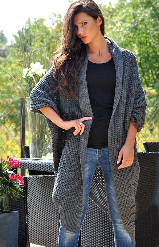 Fashionweek Kardigan bez zapínania z kvalitného materiálu ANNA