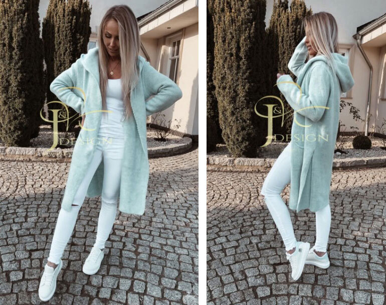 Fashionweek Dámsky farebný predĺžený cardigan NINA