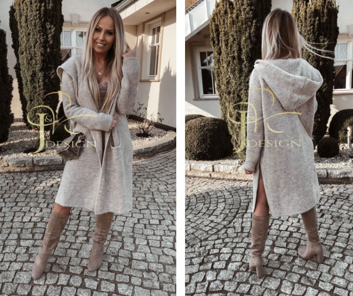 Fashionweek Dámsky farebný predĺžený cardigan NINA