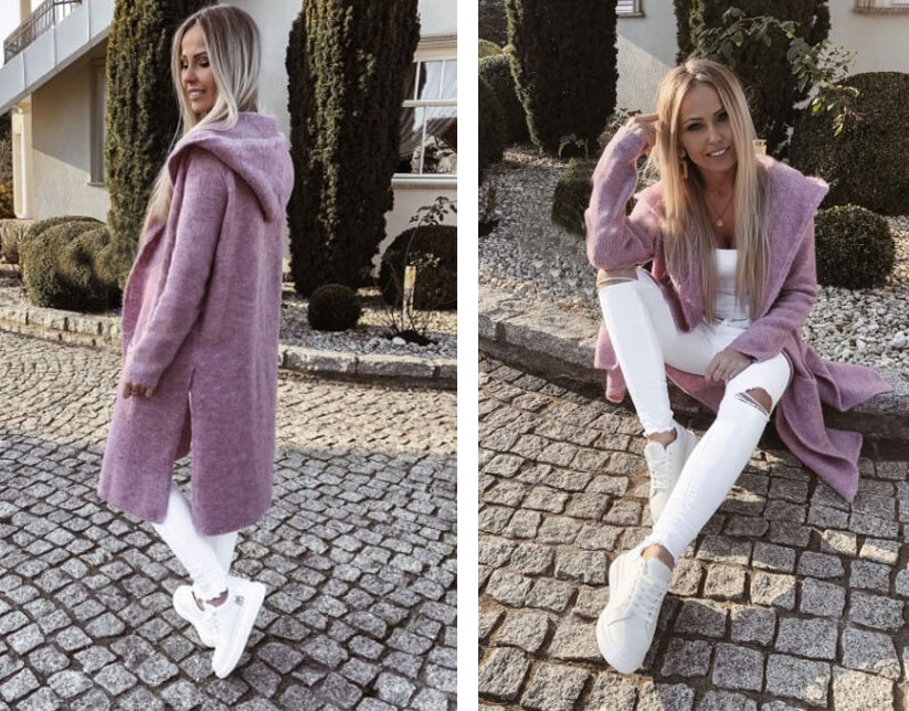 Fashionweek Dámsky farebný predĺžený cardigan NINA