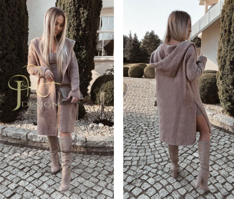 Fashionweek Dámsky farebný predĺžený cardigan NINA