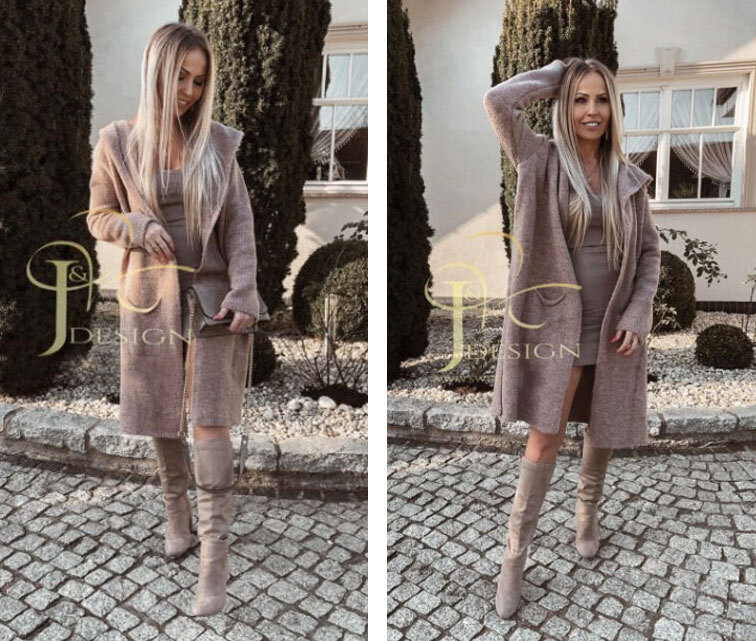 Fashionweek Dámsky farebný predĺžený cardigan NINA