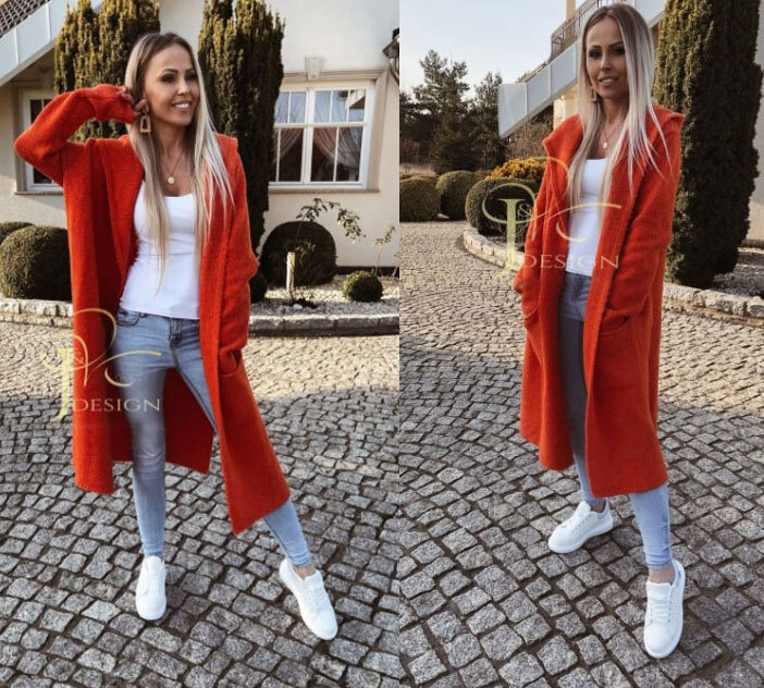 Fashionweek Dámsky farebný predĺžený cardigan NINA