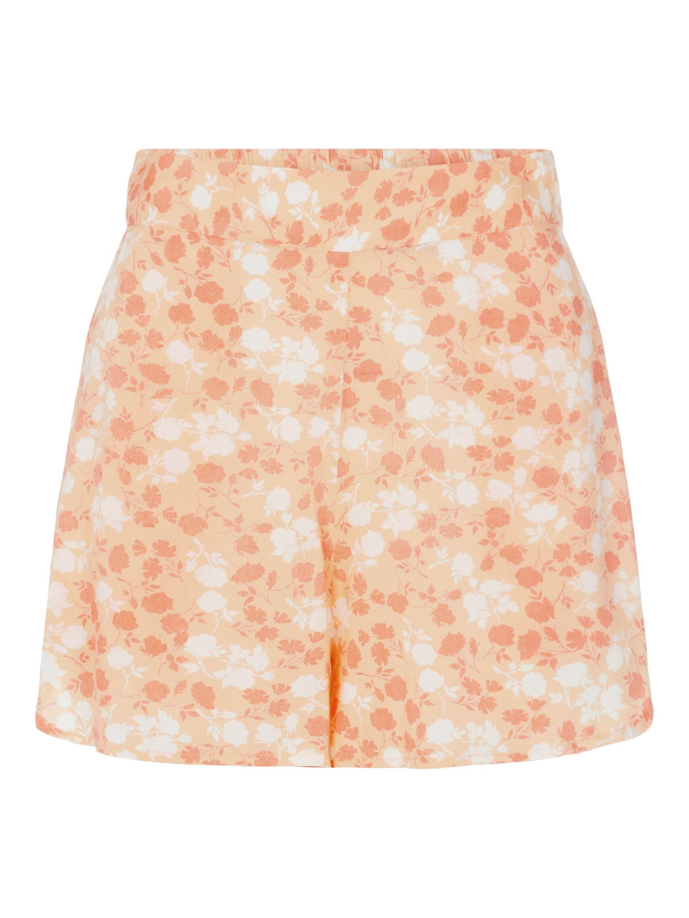 PIECES Nohavice 'Nya' krémová / marhuľová / biela