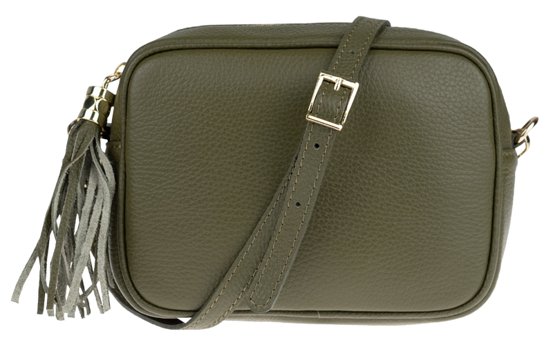 Zelená kožená talianska crossbody kabelka Bala Verde Scura NovaKabelka.sk