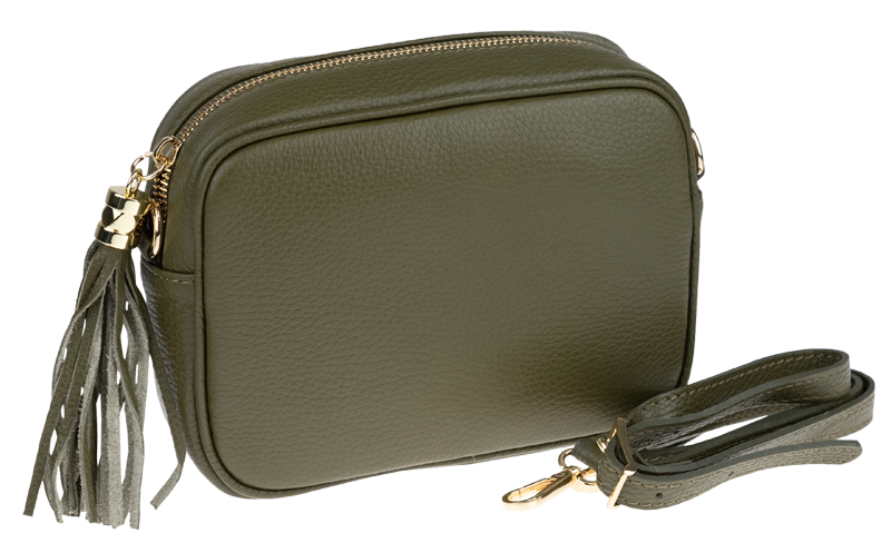 Zelená kožená talianska crossbody kabelka Bala Verde Scura NovaKabelka.sk