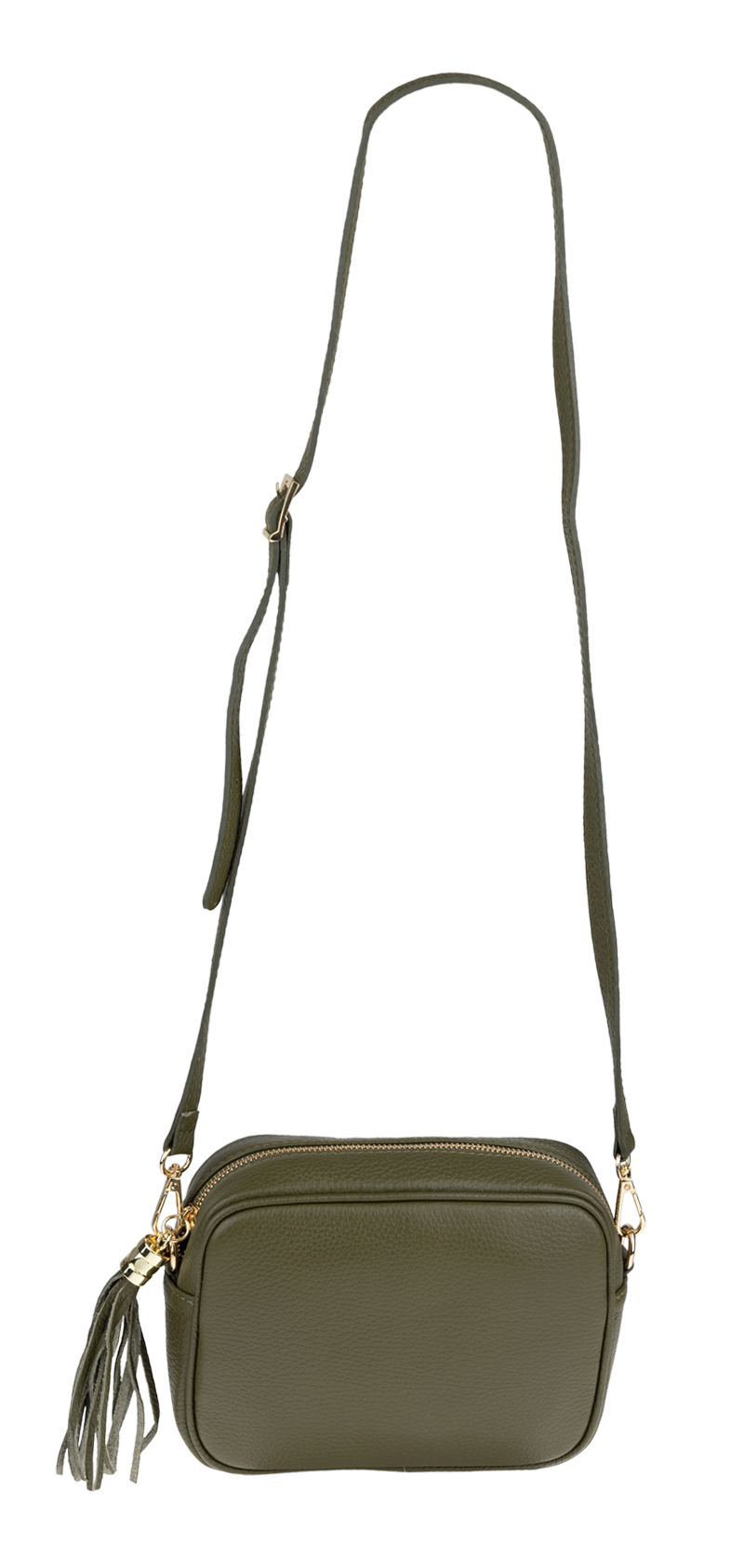 Zelená kožená talianska crossbody kabelka Bala Verde Scura NovaKabelka.sk