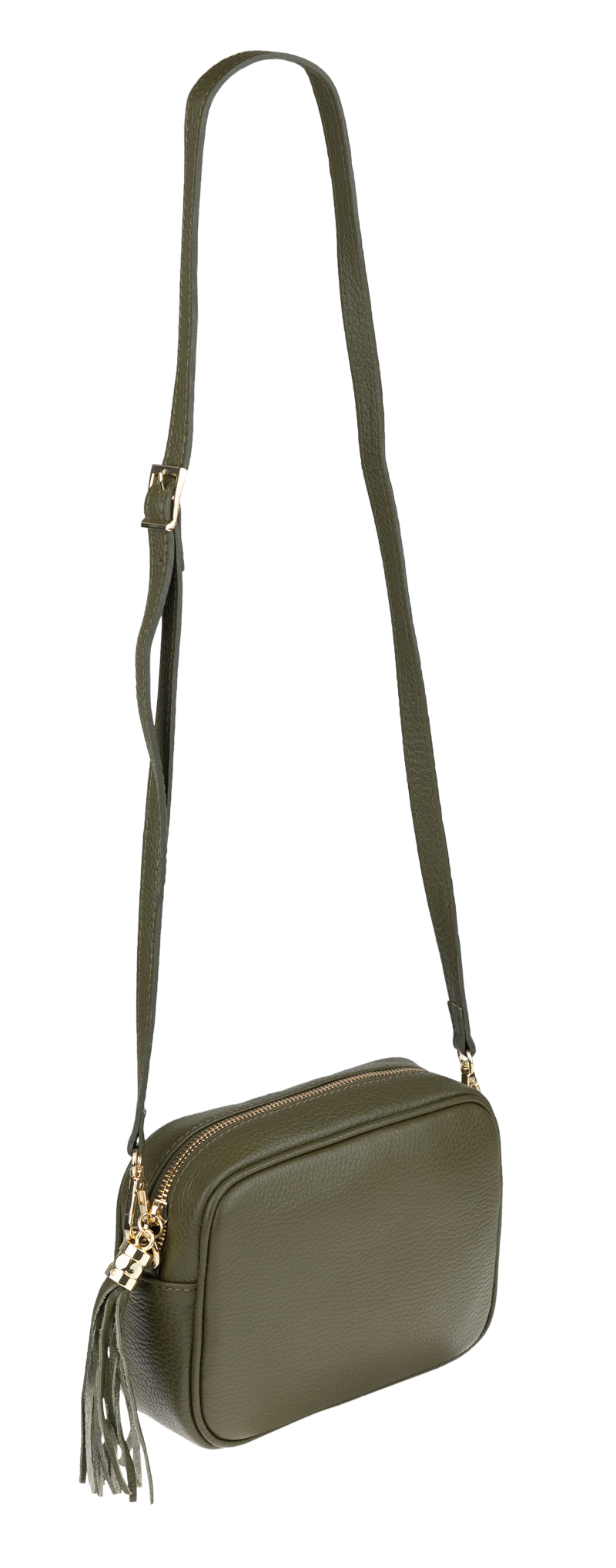 Zelená kožená talianska crossbody kabelka Bala Verde Scura NovaKabelka.sk