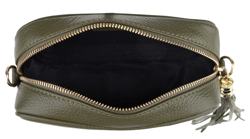 Zelená kožená talianska crossbody kabelka Bala Verde Scura NovaKabelka.sk