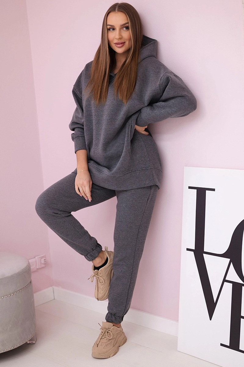 Kesi Dámska tepláková súprava s kapucňou Paris grafitová, Farba grafitová