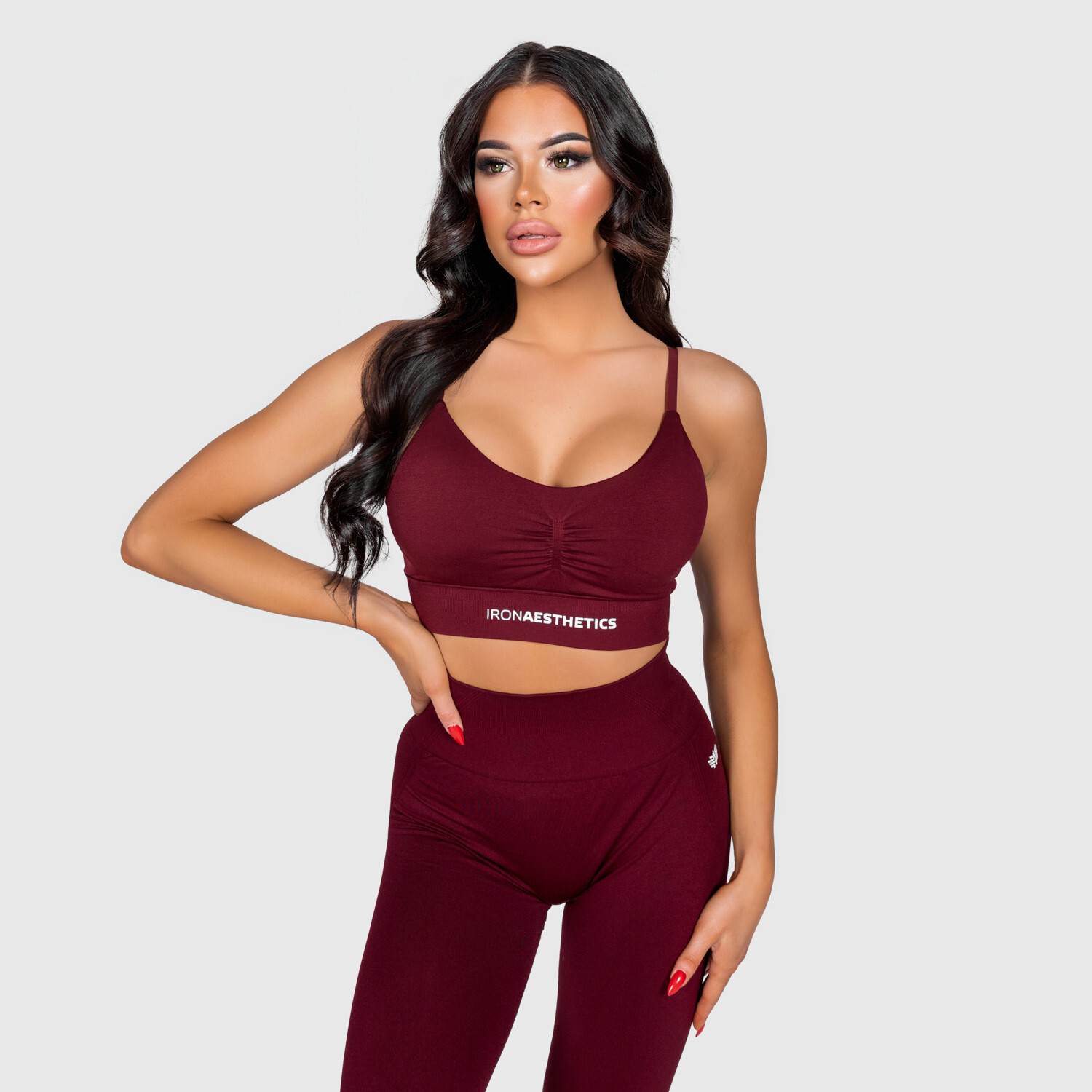 Športová podprsenka Iron Aesthetics Inspire, bordová